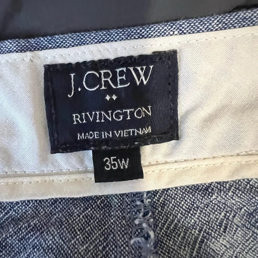 J. Crew Men’s 35 Rivington 10” Blue Chambray Chino Shorts 35W Classic